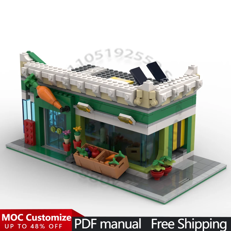 539 PCS City Engineering Grocery Ground Floor - Compatible with Heartlake Apartments MOCs MOC Customize DIY Assembly Toy Gift