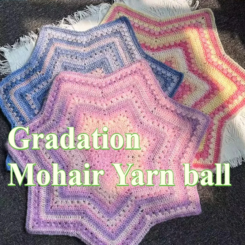

50g Knitting Hand-dyeing Gradient Mohair Yarn Handmade Blanket Weaving DIY Cowl Gloves Blanket Coat Gradient Mohair Yarn Ball