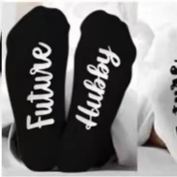 2024 Wedding Socks Future Hubby and Future Wife Medium Stockings Bridal Shower Decorations Rubber Cotton Socks Bride Groom Gifts