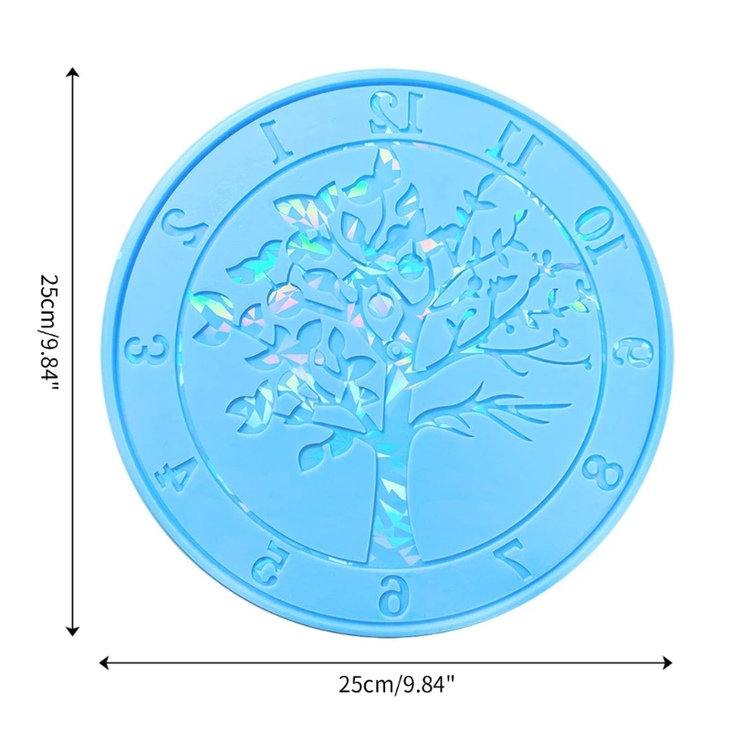 DIY Árvore da Vida Relógio Moldes Resina Reflexão Arco-Íris Molde Relógio Resina DIY