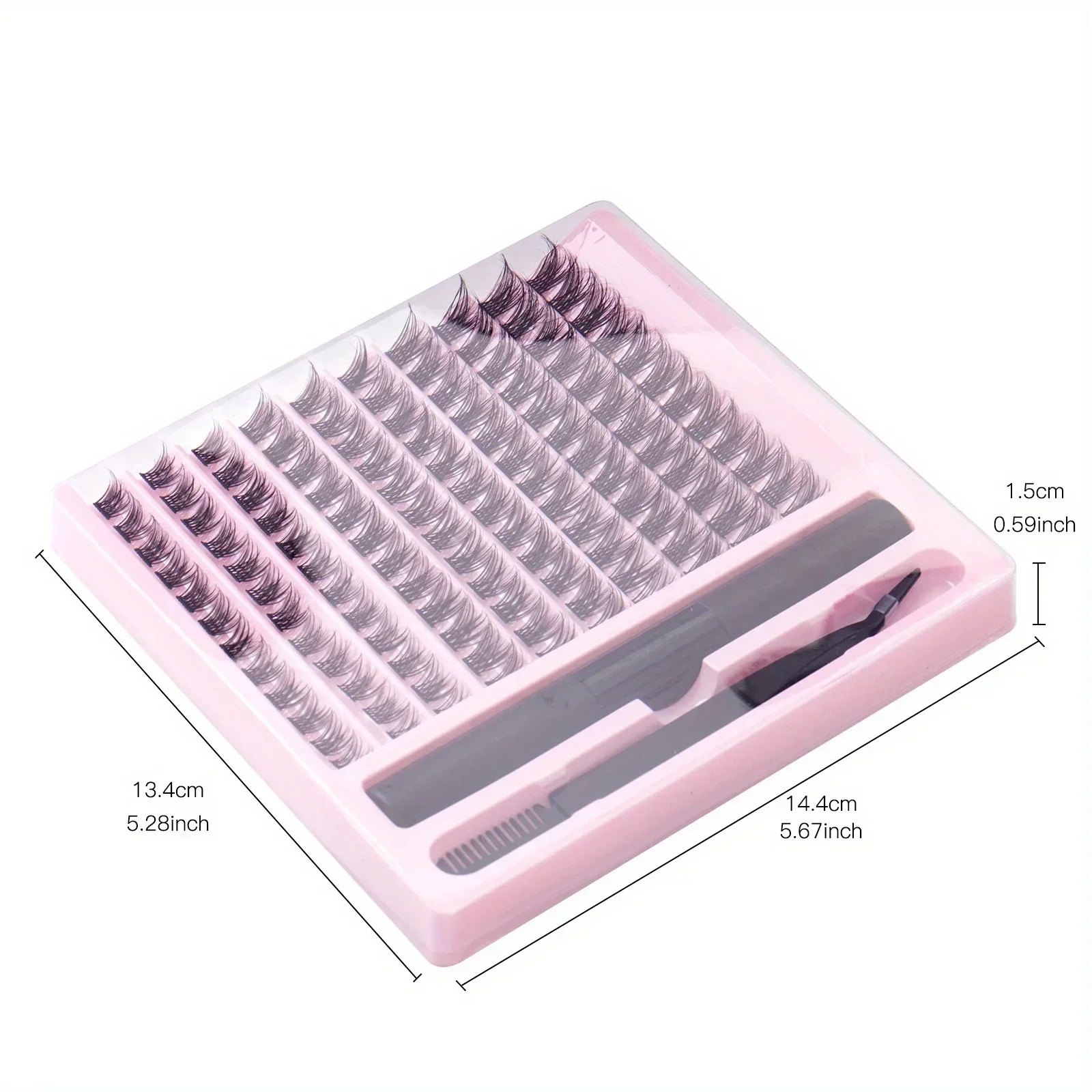 Kit di estensione delle ciglia fai-da-te, Cluster di ciglia con legame di ciglia a tenuta forte impermeabile e pinzette per ciglia e Kit di Cluster di ciglia