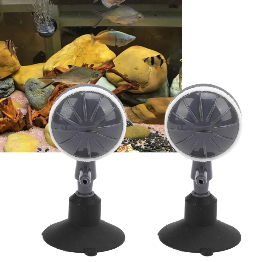 2PCS Set Ultra-Fine Air Stone Bubble Diffuser High-Output Adjustable Aquarium Bubble Stone Black Suction Cups Bubble Diffuser