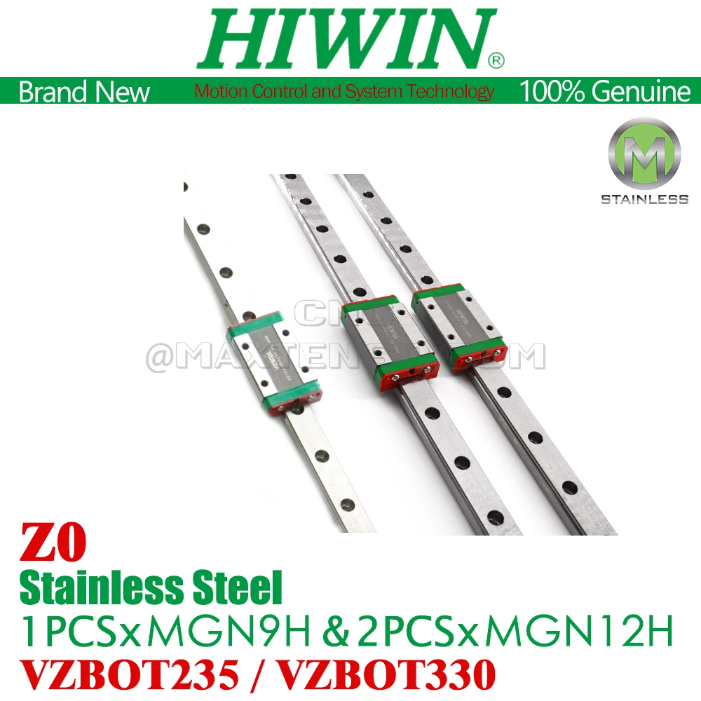 HIWIN VZBOT 235 VZBOT 330 Linear Rail HIWIN MGN12H MGN9H 300MM 400MM Vz235 Vz330 Y X Linear Rail VzBot 3D Printer Z0 Stainless