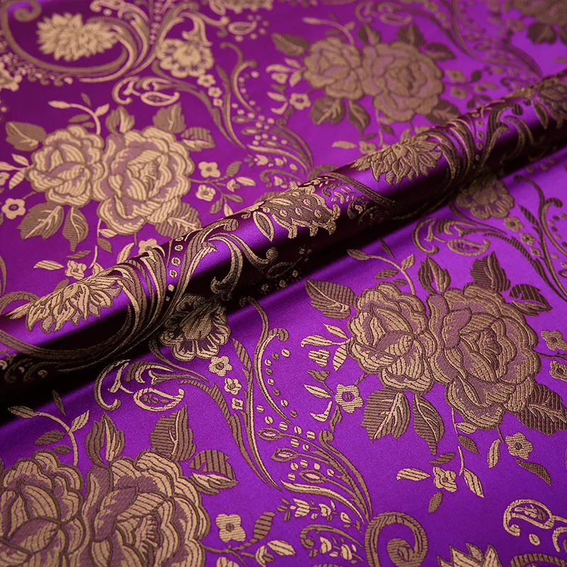 50cmX75cm Satin Patterned Brocade Fabrics Wear-resistant Polyester Jacquard for Sewing Dress Qipao Skirt Hem Bag DIY Patchwork