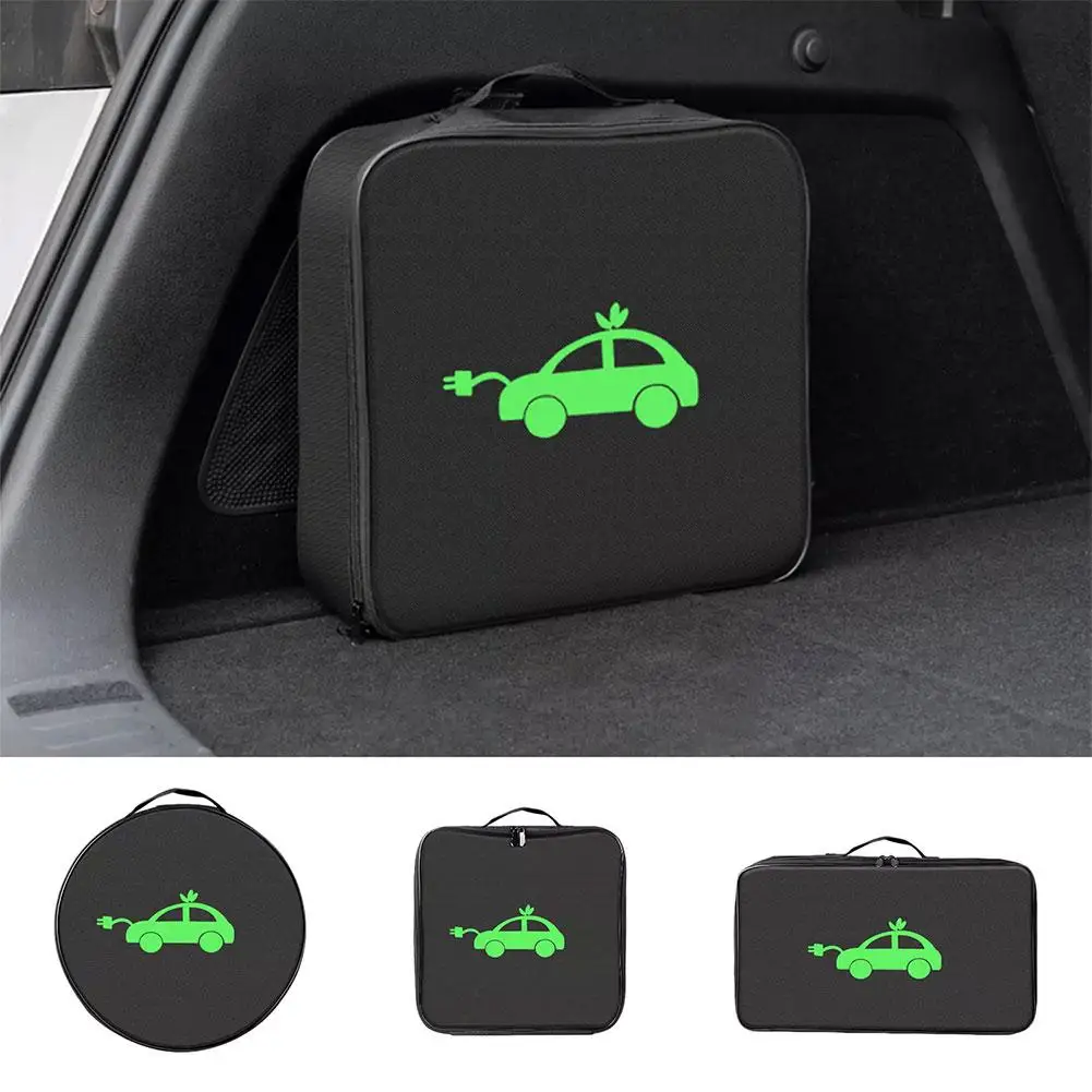 EV Charging Cable Storage Bag Jumper Cable Bag Cable Storage Case Car Flame-retardant Charging Gun Storage Bag