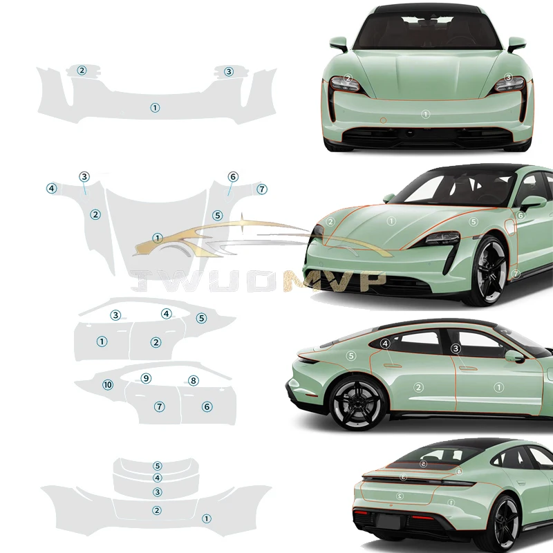 

for Porsche TAYCAN 2020 2021 2022 2023 TPU Invisible Transparent Car Paint Protection Film Clear Bra PPF Decal Kit Accessories