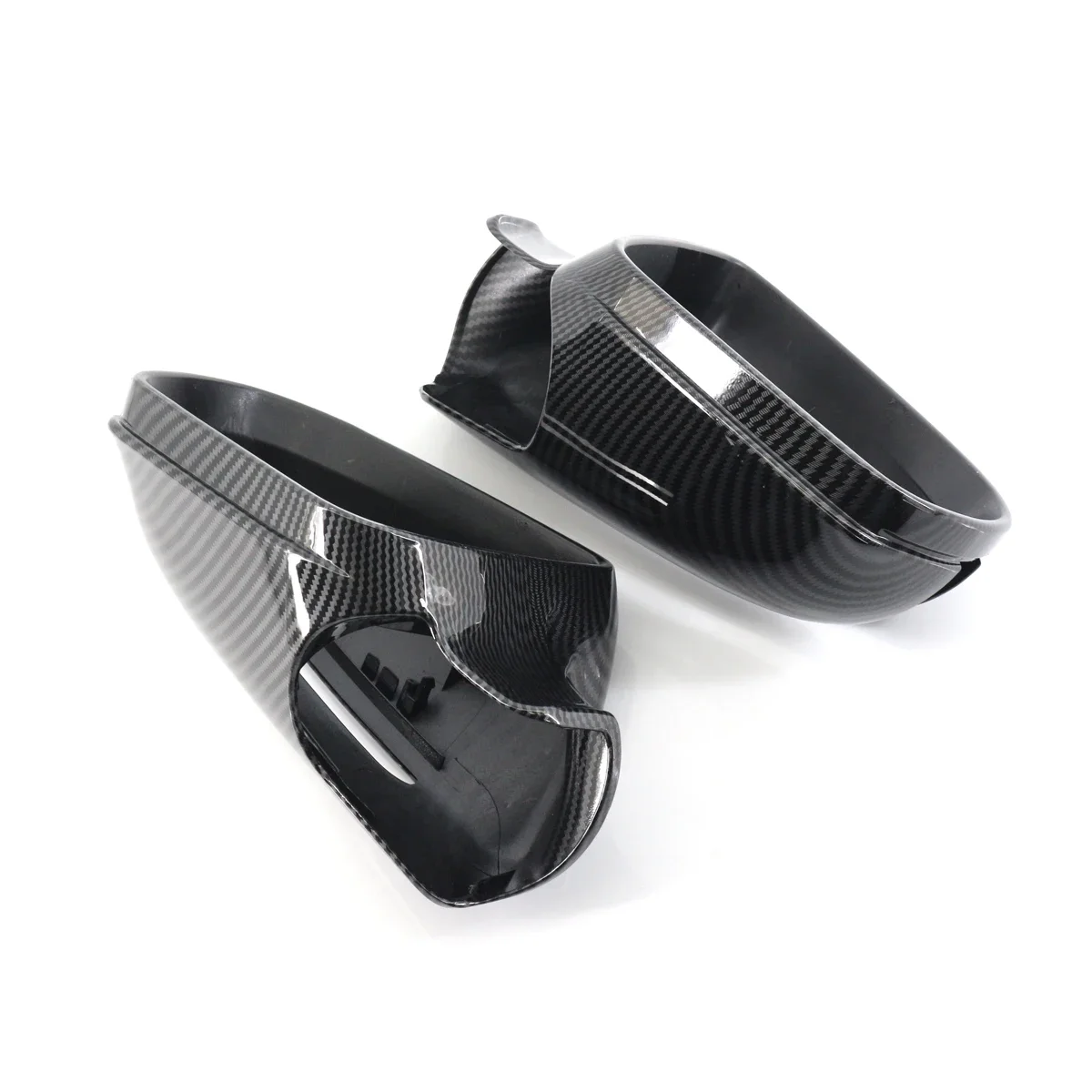 2198102576 ABS Carbon Fiber Pair Car Rear View Mirror Cover Caps For Mercedes-Benz W207 W219 R230 R171 E-Coupe CLS SL SLK Class