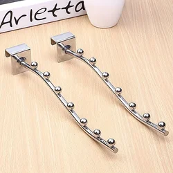 1pc Square Tube with Bead Hook Supermarket Metal Hook Dormitory Bedside Hanging Clothes Artifact with 5/7 Hooks
