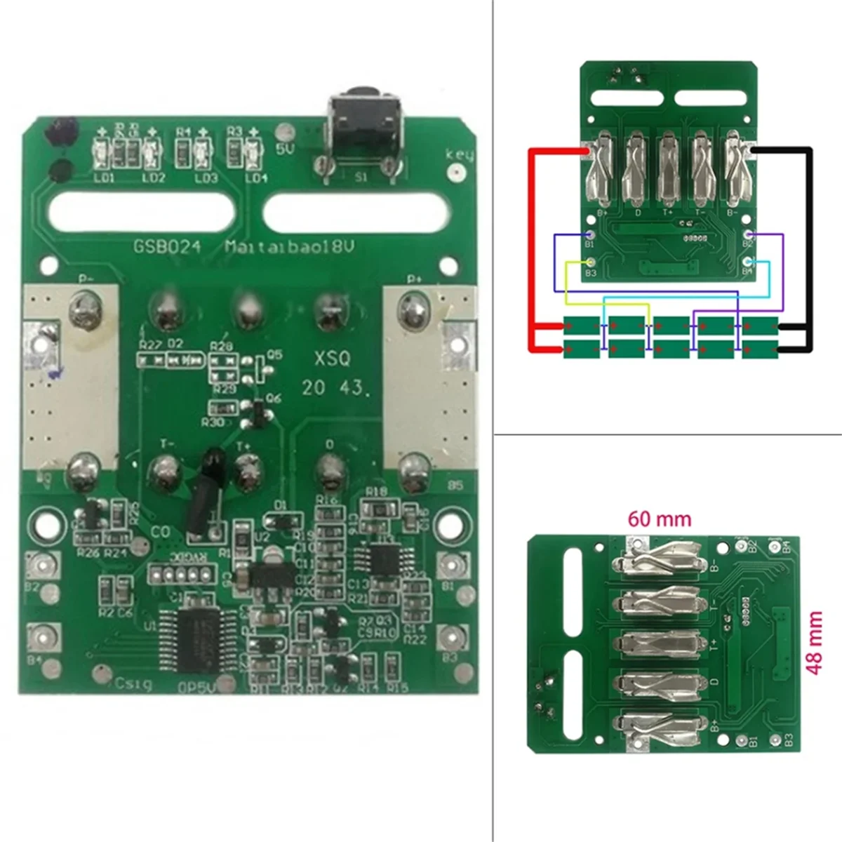 Charging Protection Circuit Board PCB Board for 18V Lithium Battery Rack LED Power Supply