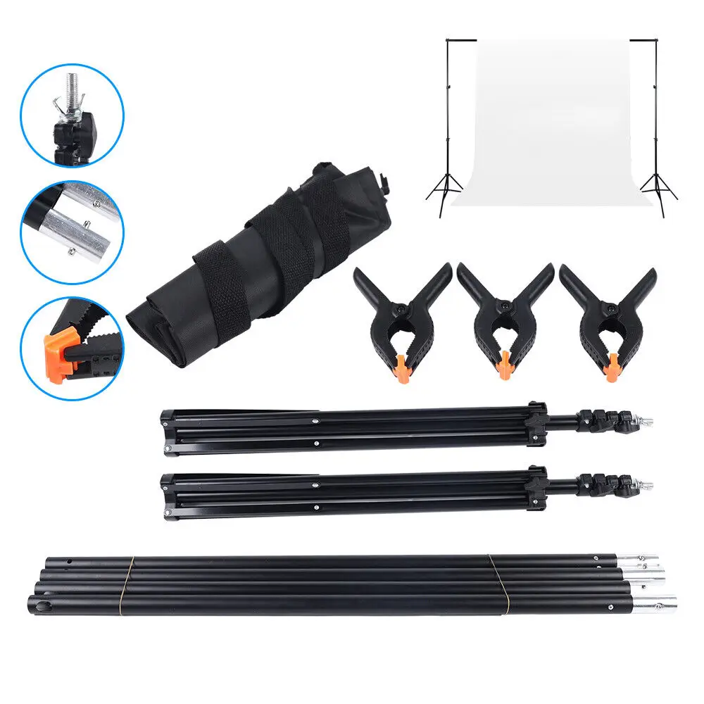 

10ft Adjustable Background Support Stand Kit - Professional Photography Backdrop Crossbar System