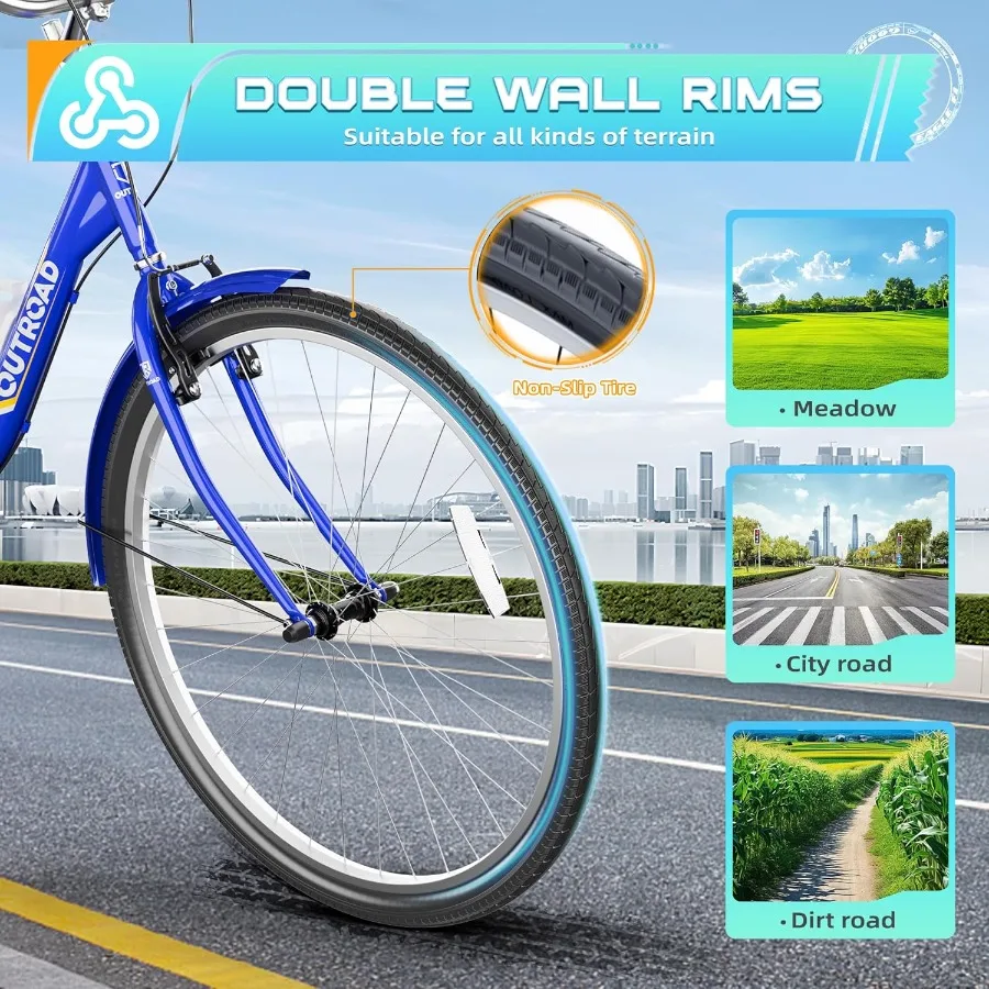 24 26 بوصة 1 7 سرعات دراجة ثلاثية العجلات للكبار مع سلة 3 عجلات دراجة ثلاثية العجلات للكبار كروز الدراجة للنساء والرجال كبار السن