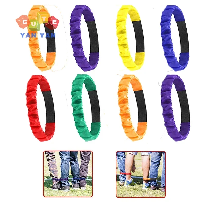 Children Two People Three-legged Ropes Tied To Foot Running Race Sports Games Outdoor Toys for Boys Kids Cooperation Training