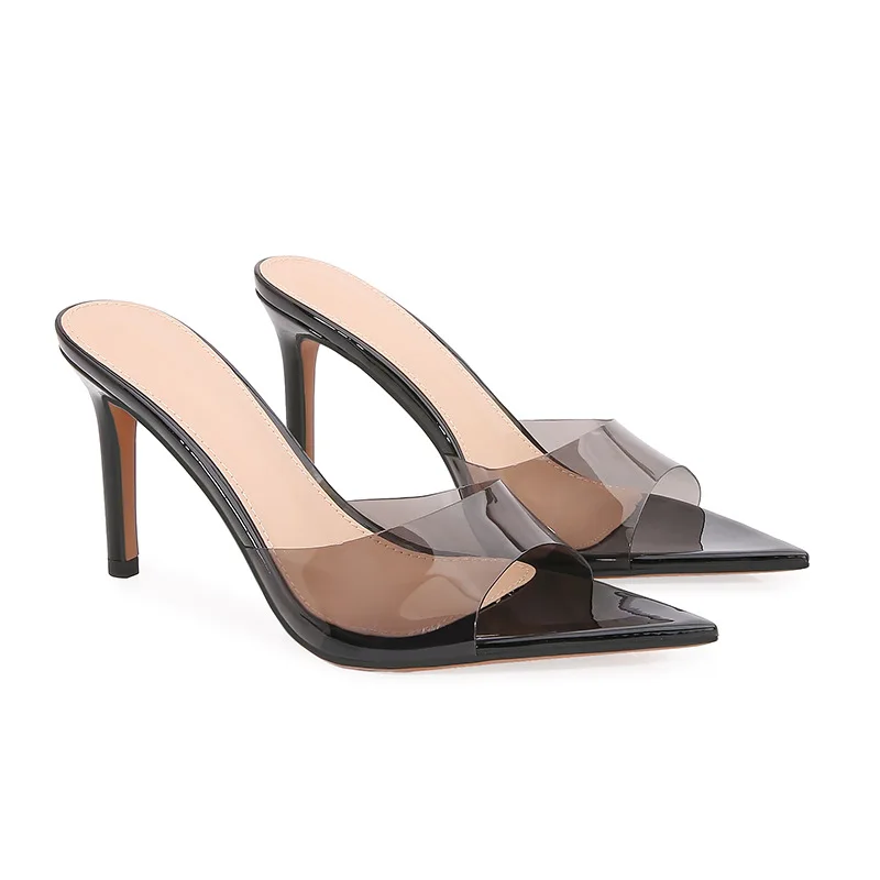 

Fashion High-heeled Sandals Women's 2025 Summer Open-toe Spaghetto Pointed Toe Outer Breathable Women's Slippers