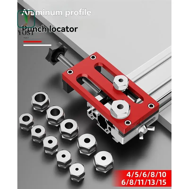 

YOST-Universal Aluminum Profile Drilling Jig With Drill Sleeve Drill Punching Locator Auxiliary Tool Profiles Screw Puncher
