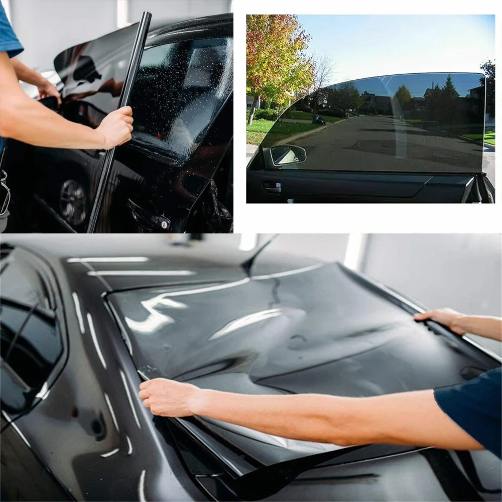 3Mx50CM/Roll  Black Car Window Foils Tinting Film Home Window Glass Solar UV Protector Sticker Films Reflective Adhesive PET