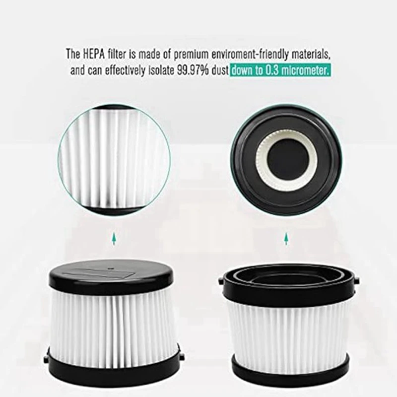 4 упаковки HEPA-фильтров DCV5011H для беспроводного ручного пылесоса DCV501HB, с 8 пенопластовыми фильтрами и 1 щеткой