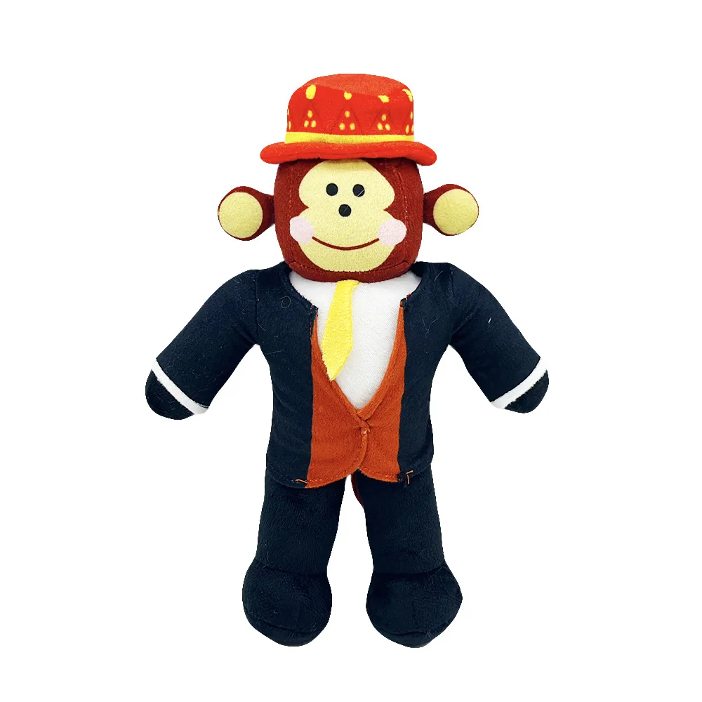 سرقة A Brainrot Jande متعة الكرتون أفخم الدمى الطرفية يرتدي قبعة حمراء قرد ألعاب من القطيفة هدايا عيد الميلاد #4