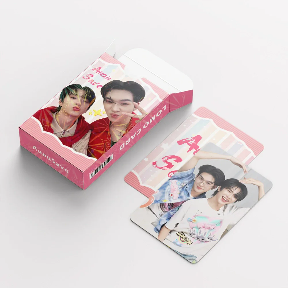 

92Pcs/Set Holographic Thai Drama CP AuauSave Laser Lomo Cards with Stickers Collectible Photo Cards of Auau & save Characters