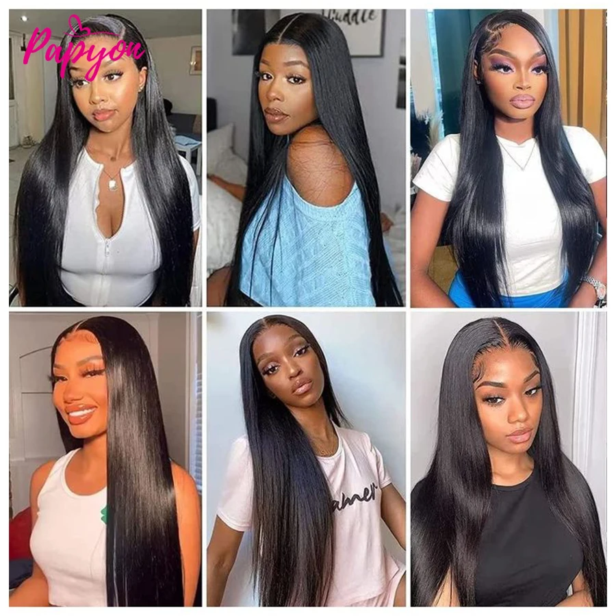 PAPYON Gerade Clip-in-Haarverlängerungen aus 100 % Echthaar, dickes brasilianisches Echthaar, natürliche Farbe, 120 g/Stück, nahtloser Tressenverschluss, 22, 24, 26, 28, 30 Zoll – Detail 12