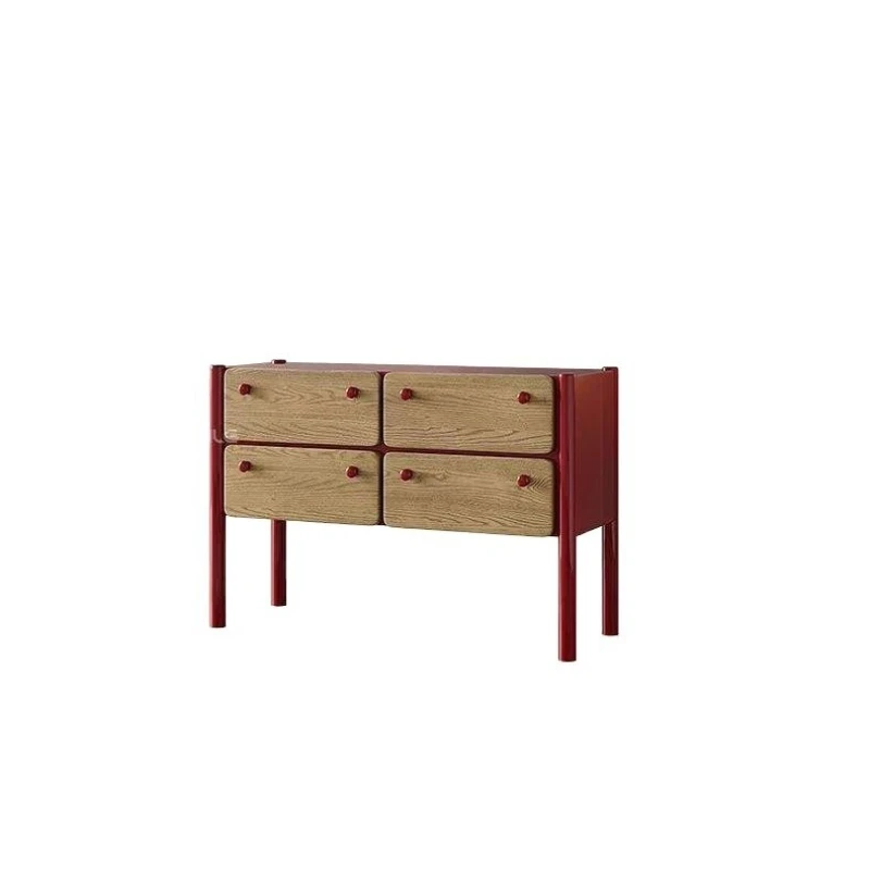 Medieval solid wood chest cabinet Household dopamine creative design Sense storage storage cabinet Living room storage