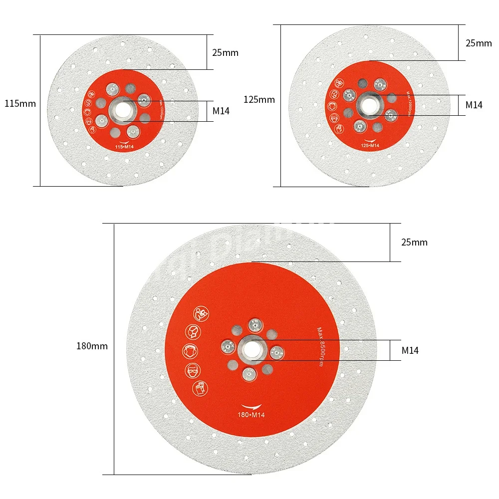 M14 Diamond Cutting Grinding Wheel Cutting Discs for Tile, Stone, Marble, Granite, Dia 100 115 125 180mm 1PC Diamond Disc