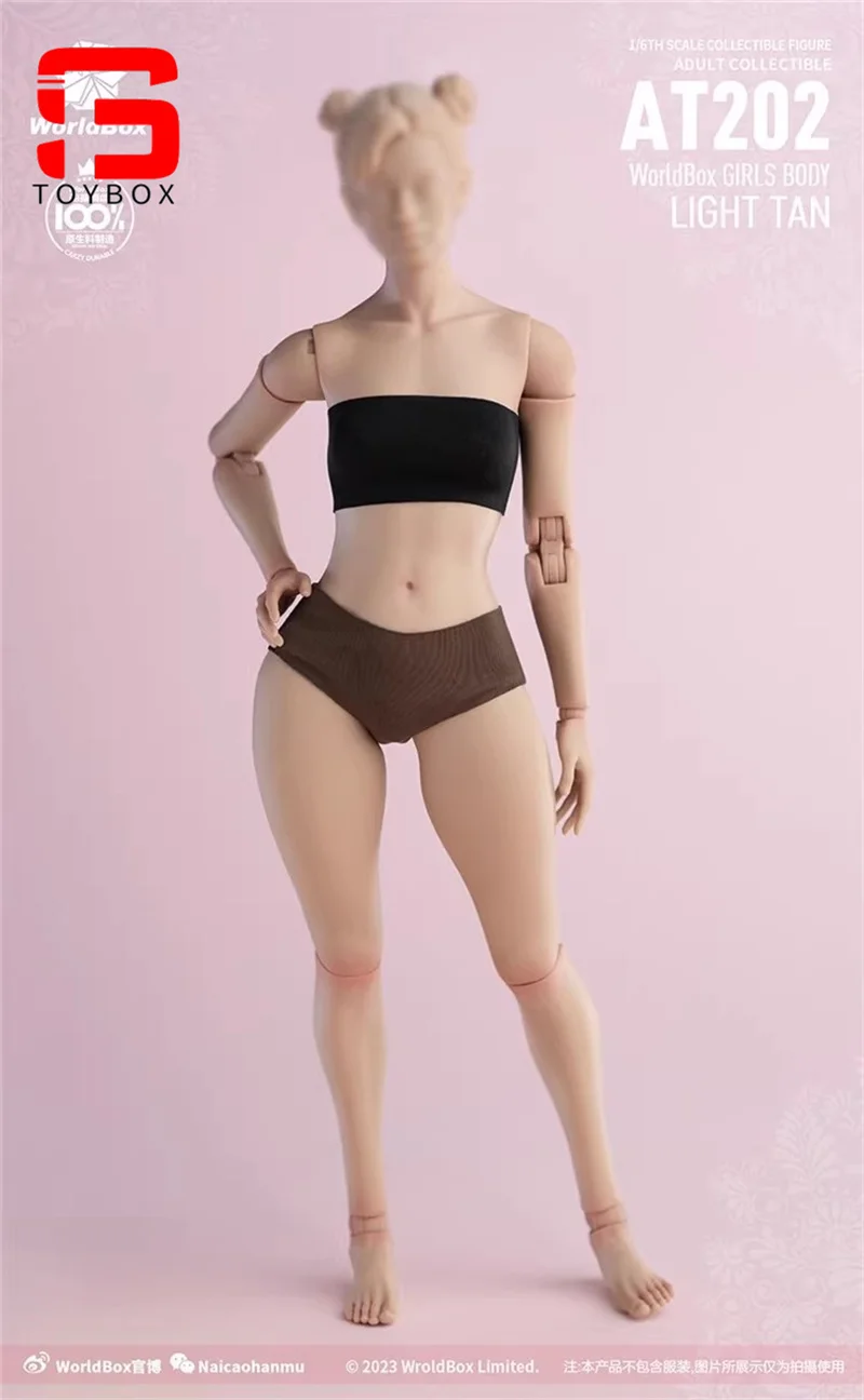 Worldbox 1/6 AT201 AT202 AT203 AT206 AT210 Żeńska Figurka Żołnierza Normalna/Tłusta Noga Biała Jasnobrązowa Skóra Model Zabawka Lalka