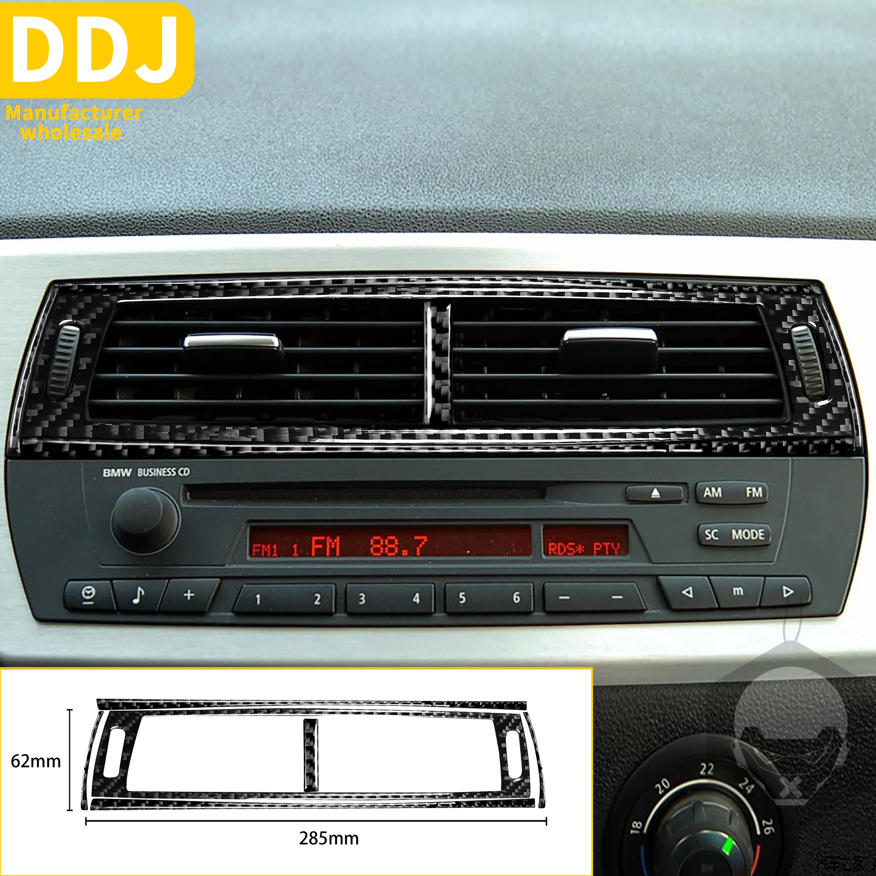 For Bmw Z Series Z4 E85 E86 2003-2008 Roadster Accessories Carbon Fiber Car Dashboard Center Air Vent AC Outlet Frame Stickers