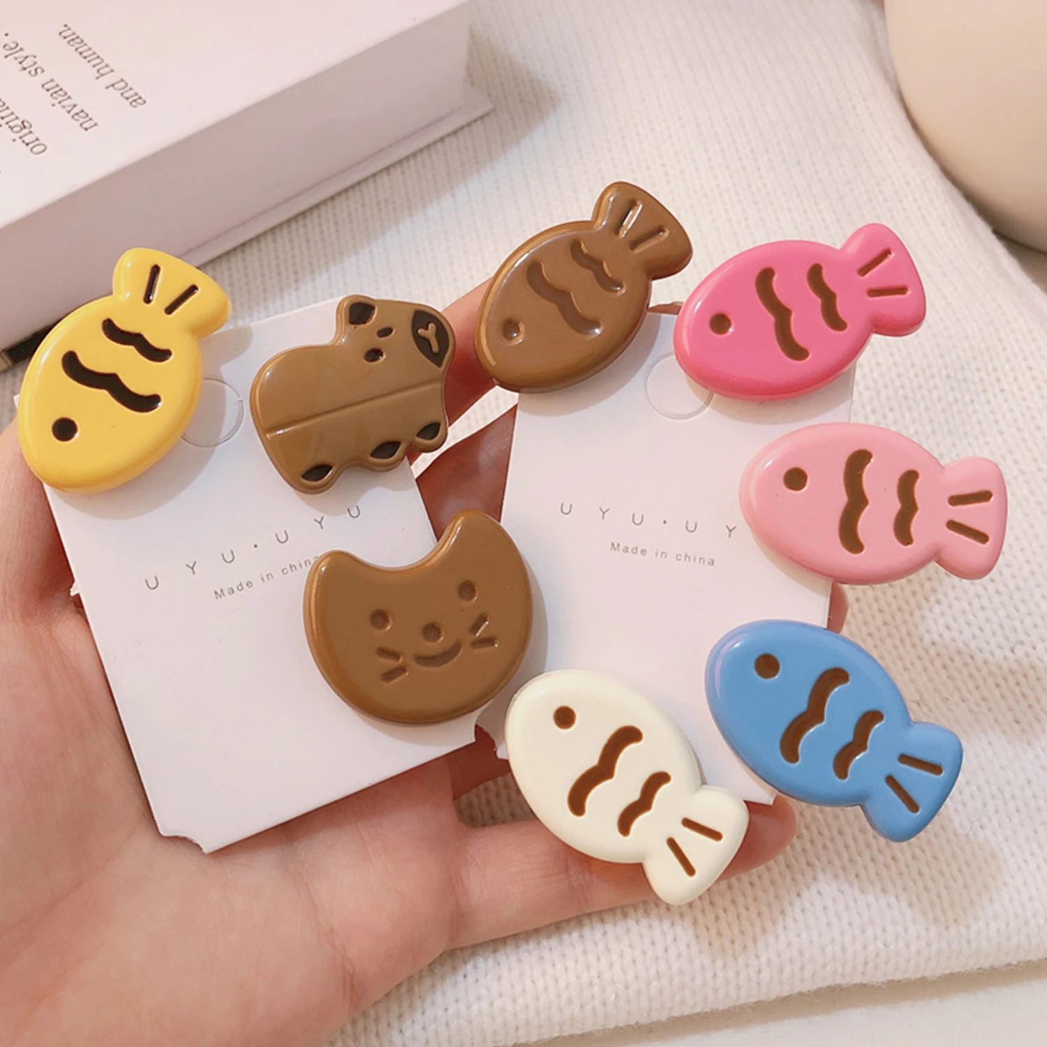 Cute Candy Color Cartoon Fish Hairpin For Children Korean Sweet Y2K Girls Colorful Mini Hair Clip Hair Accessory Wholesale