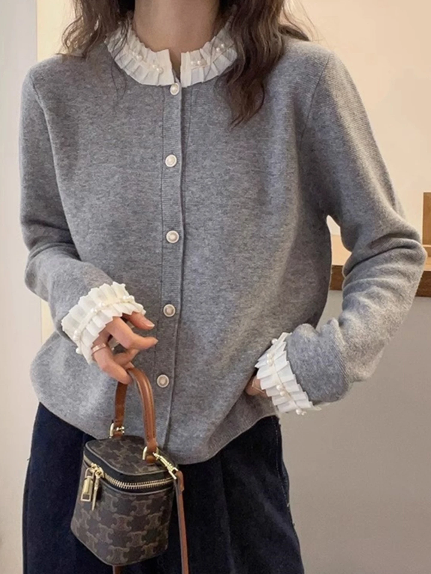 

Модная женская базовая кофта с длинным рукавом из премиального трикотажа, осенняя коллекция, элегантный и простой дизайн, удобный для повседневной носки