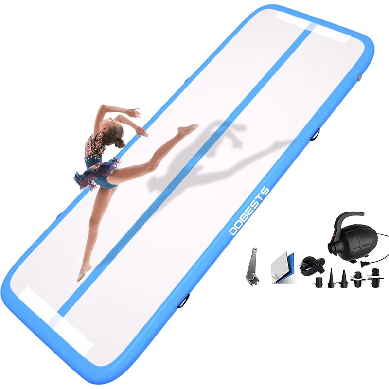 7M8M9M Air Track Inflatable Gymnastics Mat, Tumbling Mat Training Mat, Cheerleading Gymnastics with Electric Pump