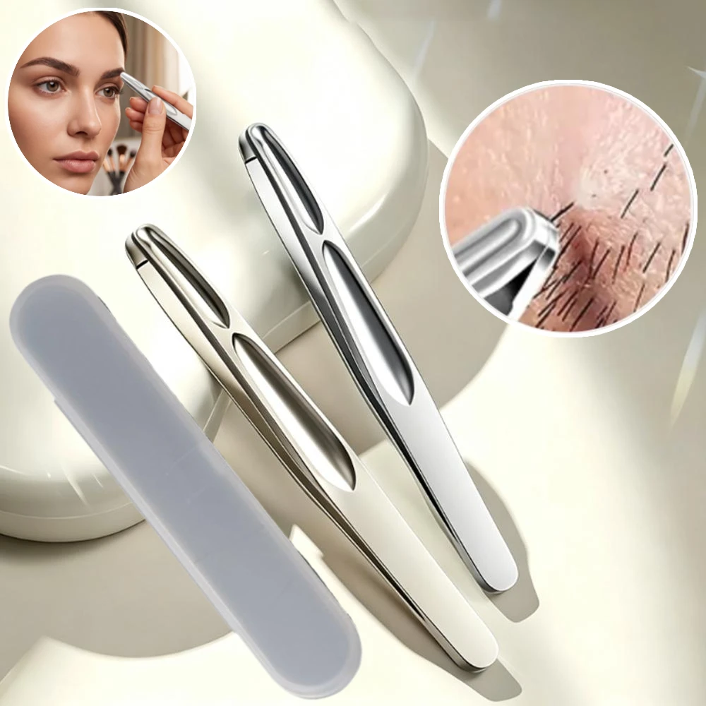 New Premium Round Head Stainless Steel Tweezers for Men Women Eyebrow Shaping, Mustache Trimming And Facial Hair Removal Clip