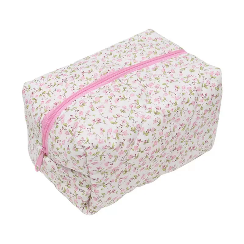 Portable Fresh Floral Cloth Makeup Storage Bag Travel Cosmetics Storage Bag Toiletries Cosmetics Cotton Cloth Storage Bag