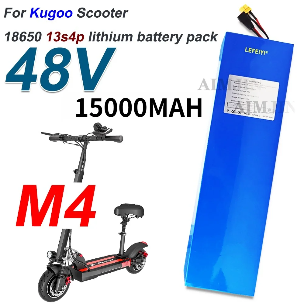 48V battery 15Ah 1000W 13S4P 18650 lithium-ion battery pack with BMS for Citycoco 54.6V scooters