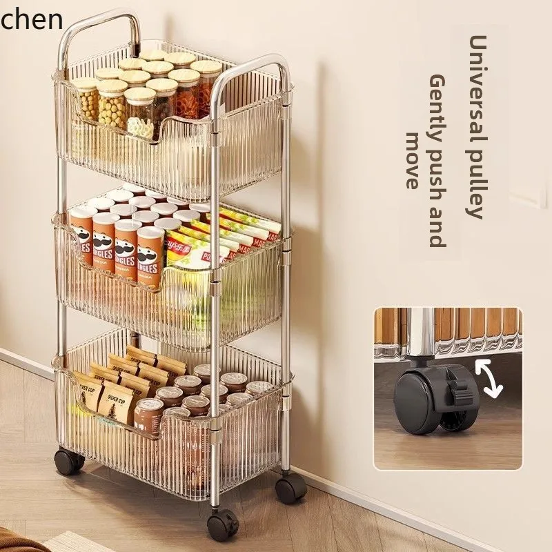 YFY acrylic storage cart - multi-tier mobile organizer for kitchen, bedroom, bathroom, books, snacks, and more 2