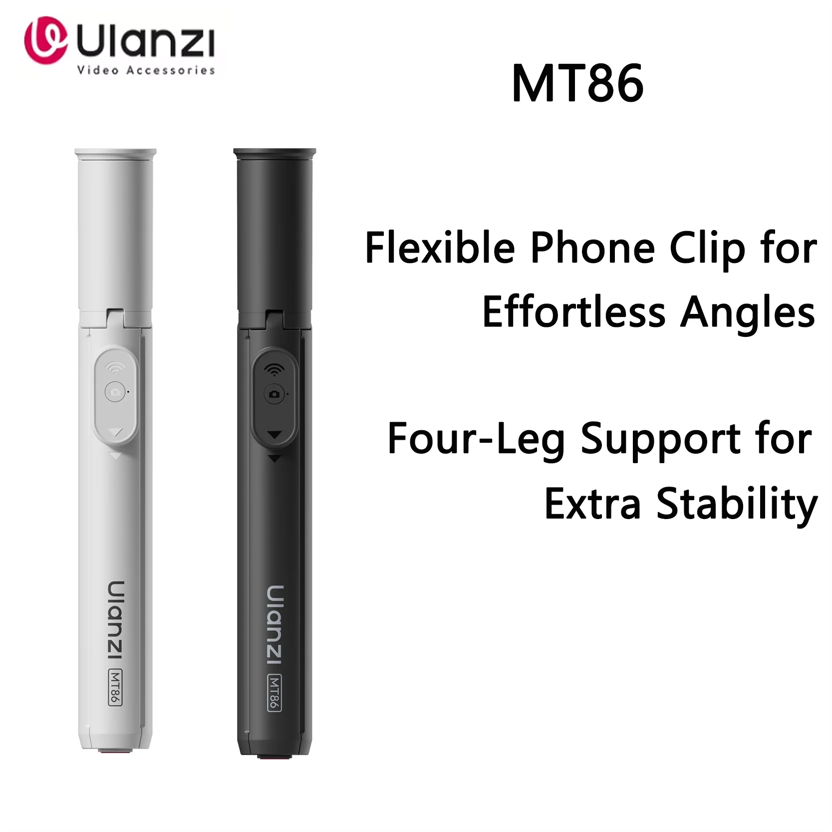 

Оригинальный складной штатив Ulanzi MT86 из алюминиевого сплава для телефона, 1,53 м, 4-ногая основа, регулируемый держатель, легкий портативный держатель для холодной обуви