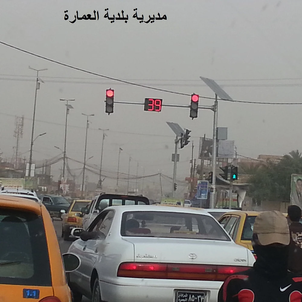 Solar Powered led trafic light signal lamp Wireless Traffic lights Controller System Solution for main road in Iraq