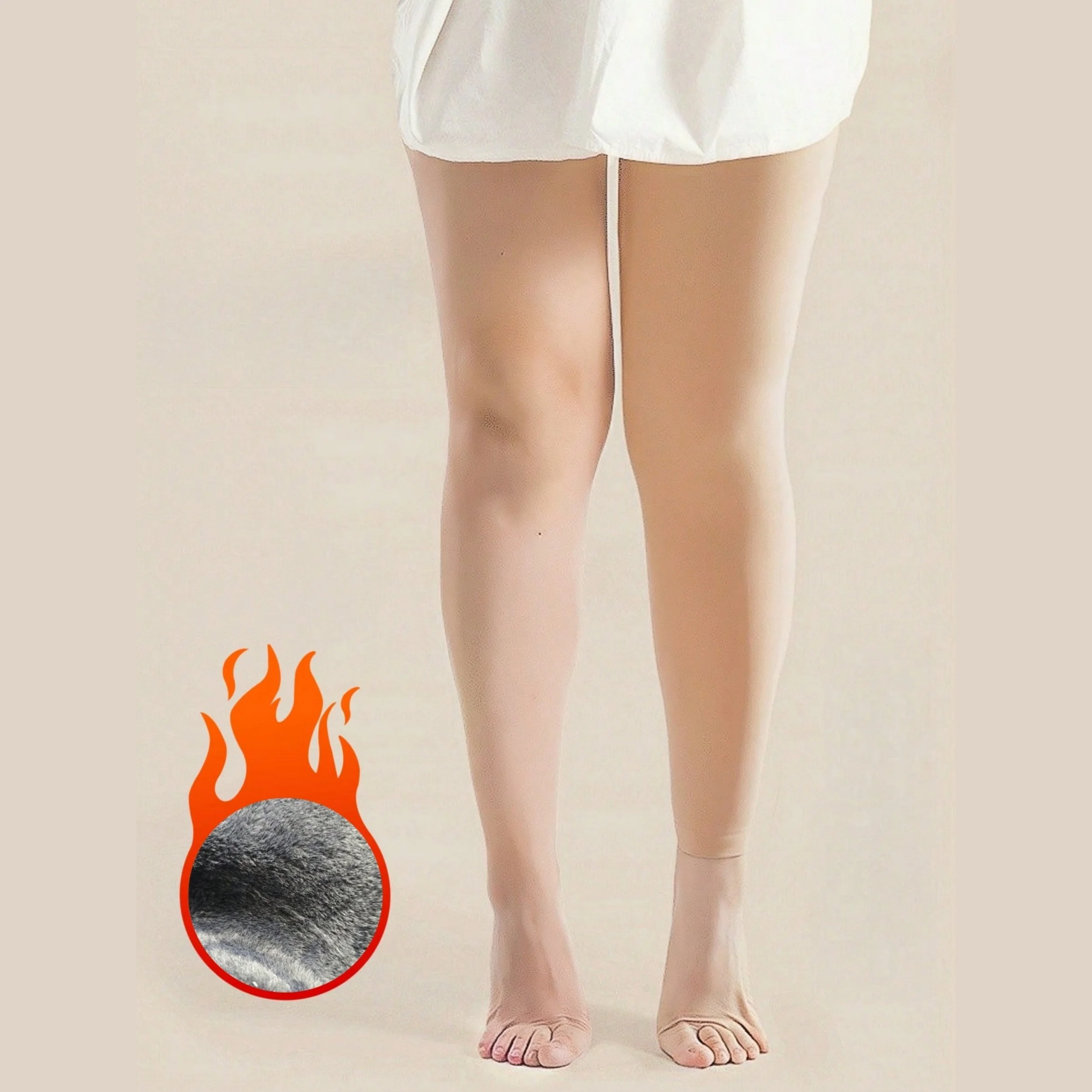 1 Piece Fall/Winter Thickened Fleece Tights For Outdoor Casual Everyday Women F