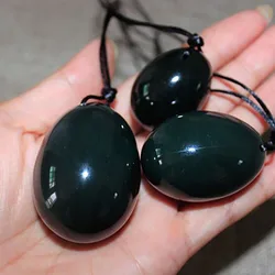 3PCs Hetian Jade Ovos Para As Mulheres Exercício Kegel Jade Yoni Egg Set Vaginal Muscular Apertamento Perfurado Massagem Pedra Atacado