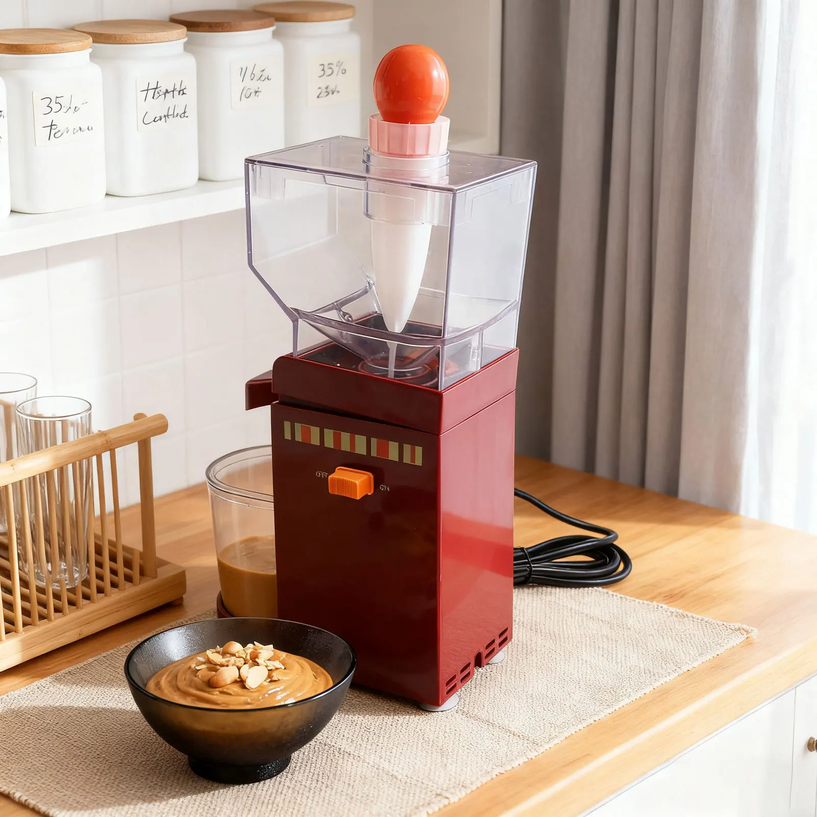 Portable Nut Grinder and Peanut Butter Maker for Smooth Nut Spreads Easy to Use and Clean for Kitchen and Travel