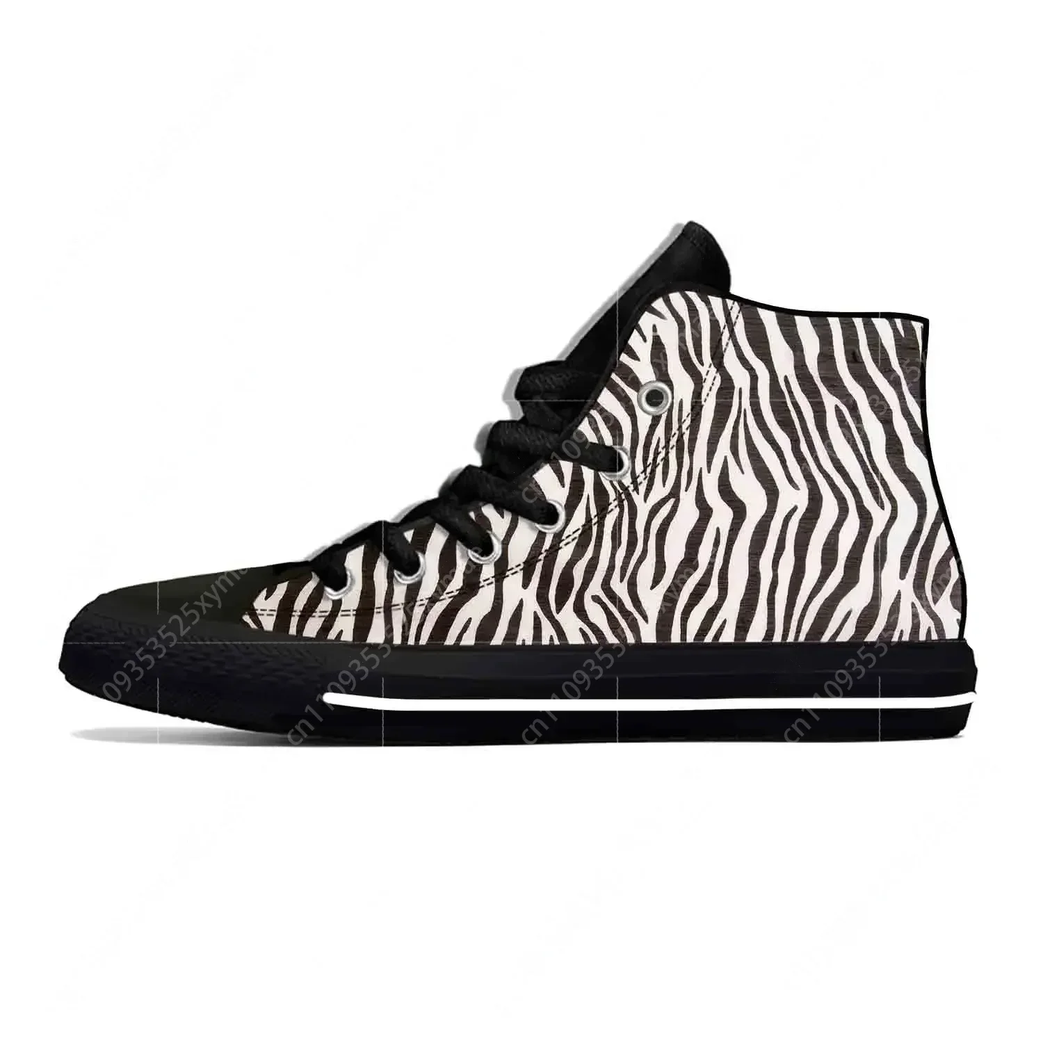 

Animal Zebra Skin Stripe Pattern Fashion Popular Casual Cloth Shoes High Top Comfortable Breathable 3D Print Men Women Sneakers