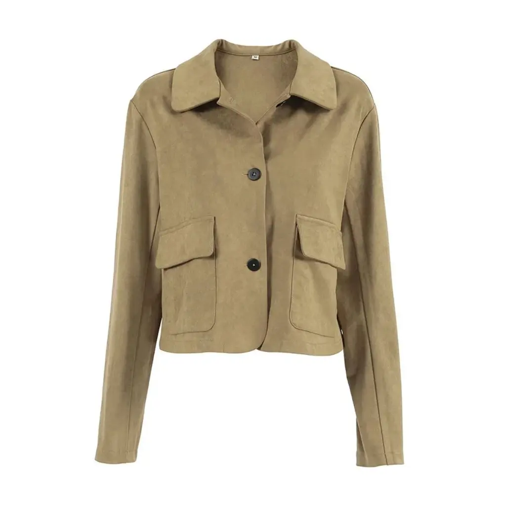 

Women's Suede Jacket Coat Autumn Fashion Casual European American Style Simple Joker Design Wholesale