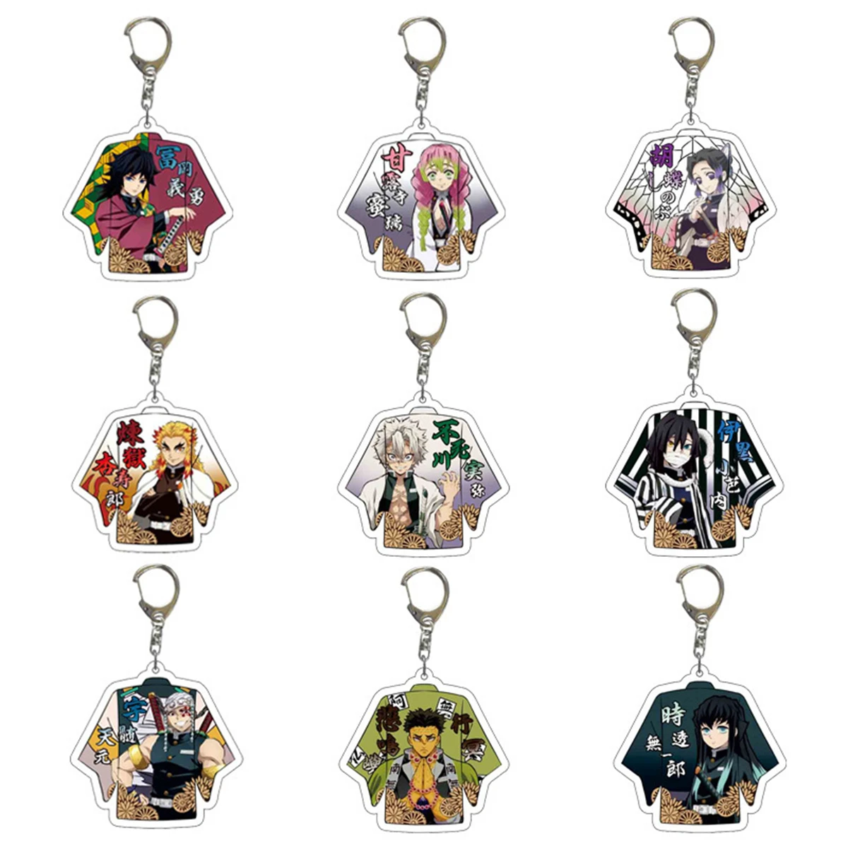 Anime Acrylic Keychain-Demon Slayer Cartoon Character Pendant, Suitable for Bags and Keys,cosplay gifts Perfect Gift for Fans