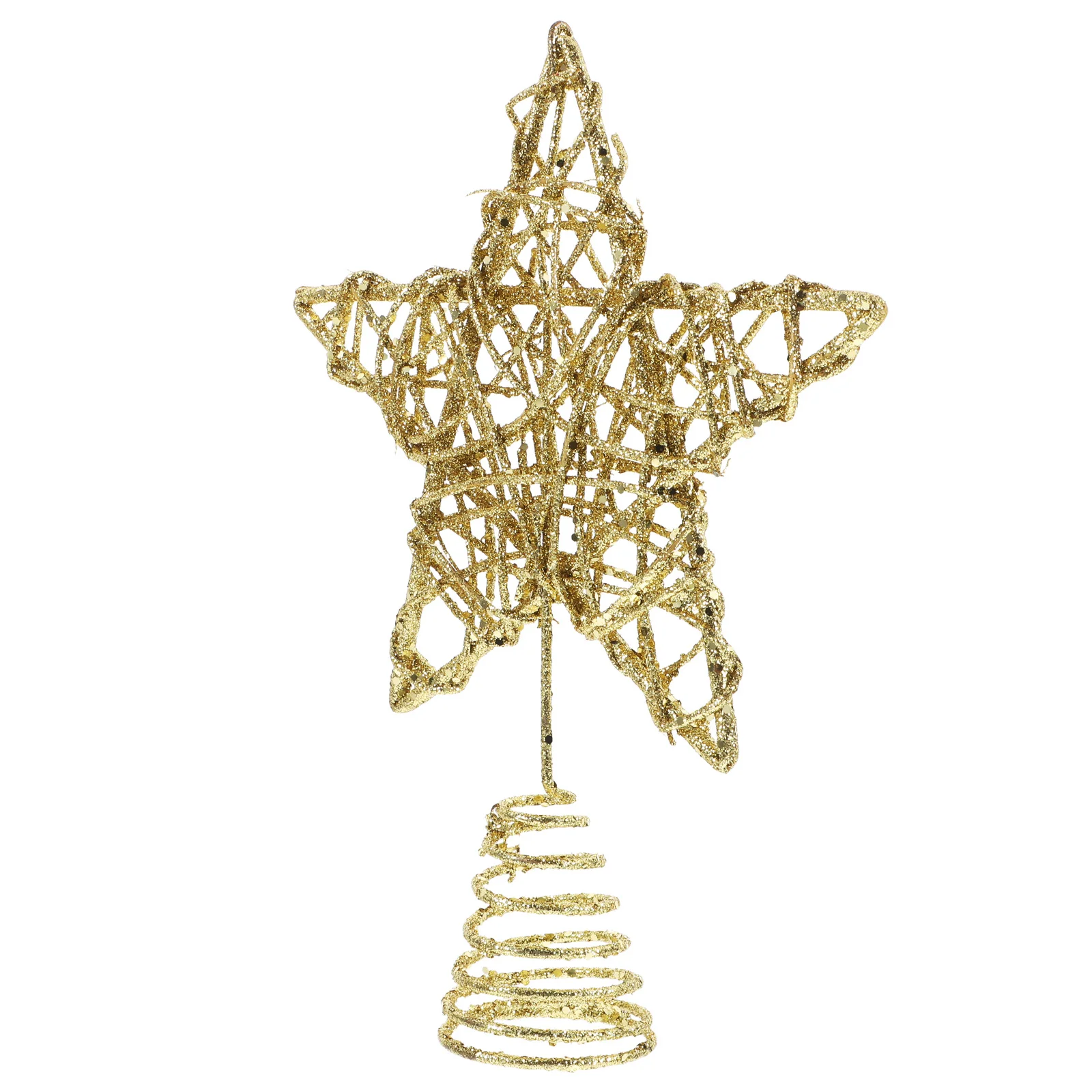 تألق النجمة الذهبية شجرة عيد الميلاد توبر الروطان الخماسية بريق عطلة شجرة نجمة شجرة عيد الميلاد توبر #1