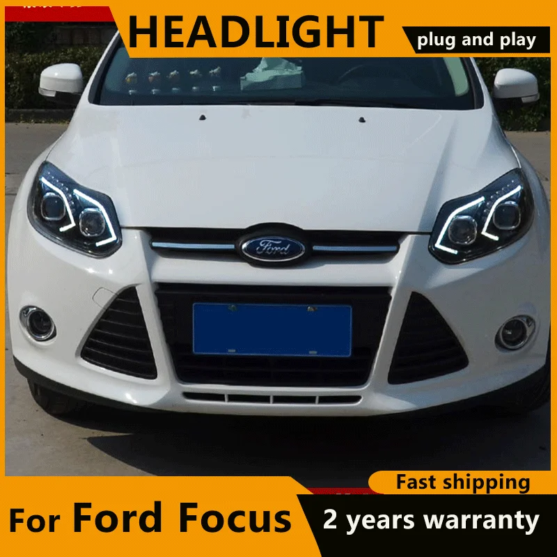 Front Lights for Ford Focus MK3 2012 2013 2014 LED Headlight LED Bulbs Drl Projector Lens Dynamic Turn Signal LED Head Lamp
