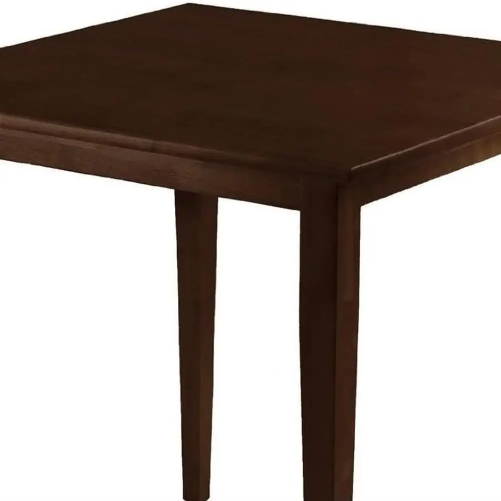 Antique Walnut Transitional Solid Wood Square Dining Table