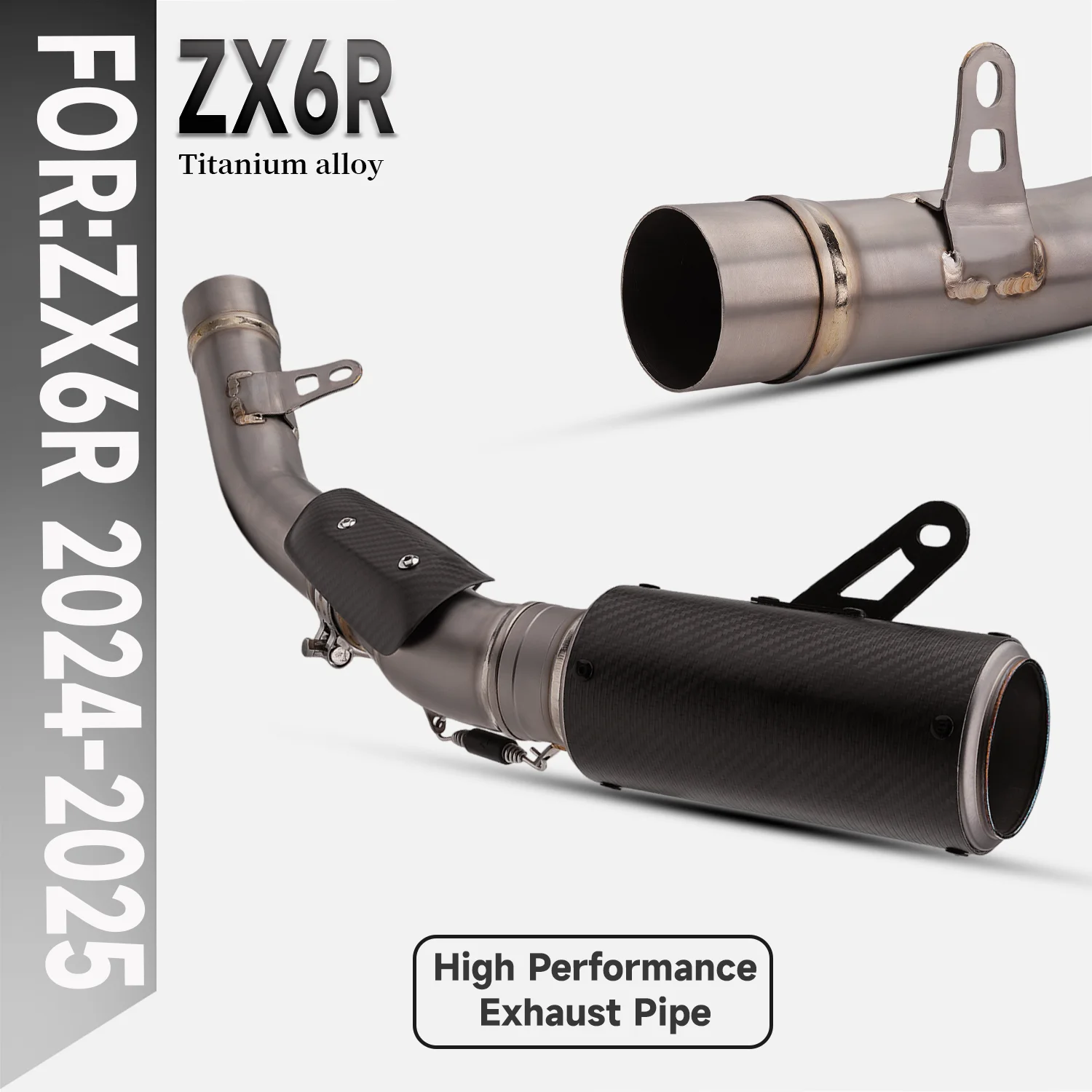 

ZX6R Motorcycle modify GP-project CR-T exhaust system Modified carbon fiber exhaust pipe For Ninja ZX6R ZX6RR 2024-2025