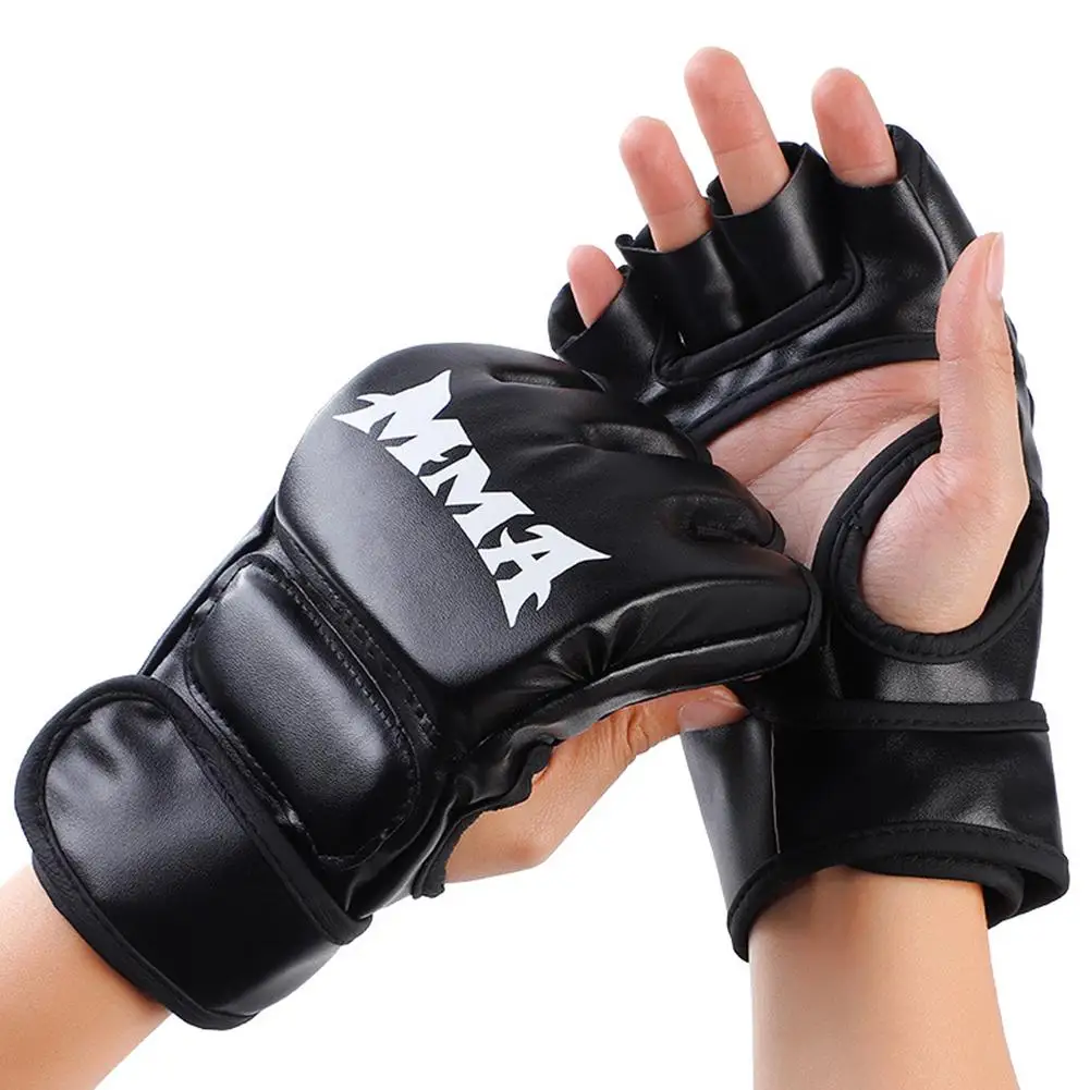 Half Finger Professional Boxing Training Gloves Leather Cushion  for Adult Sanda Boxing UFC Training Sandbag Knuckles wholesales