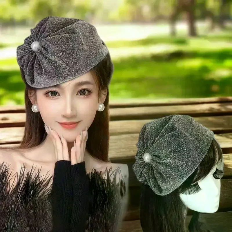 تول Bowknot عقال خيوط رقيقة نصف قبعات للحفلات التنكرية والكوكتيلات #2