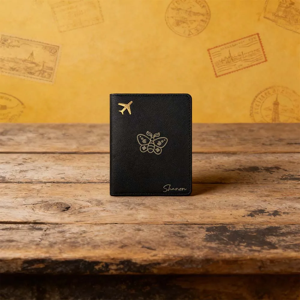 

1pc Personalized Name Passport Cover Mother's Day Gift Leather Passport Sleeve with Name Scratch Resistant