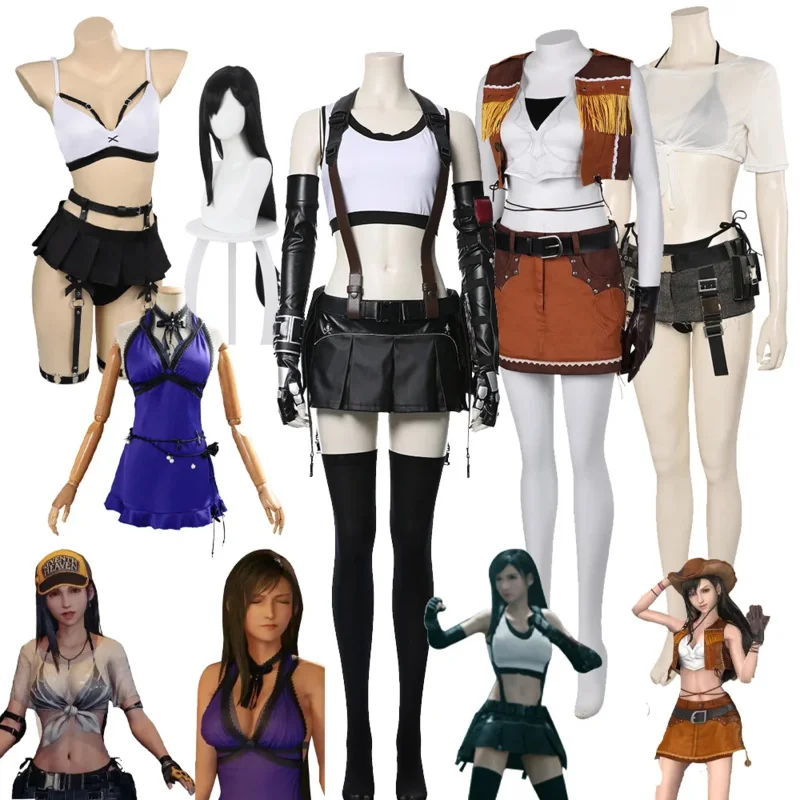 Final Fantasy VII Remake Tifa Lockhart Cosplay Costume Adult Women Girls Halloween Carnival Costumes